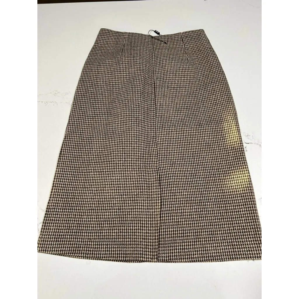 NEW Brown Tweed Winter Lined Midi Skirt 26” waist 0/2 - Image 2