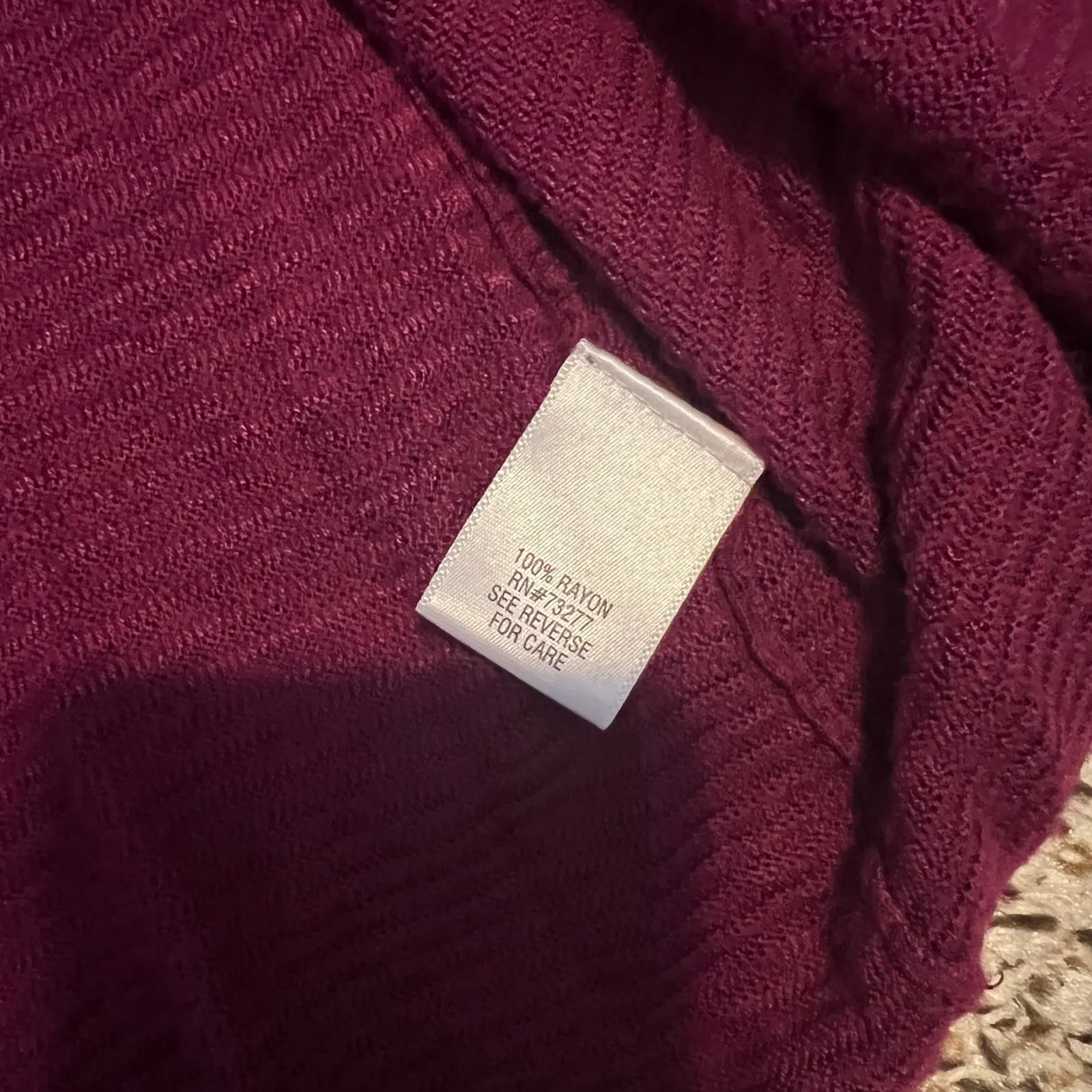 Croft & Barrow Womens 1X Cardigan Duster Plum Ribbed Knit Open Front Lightweight - Image 3