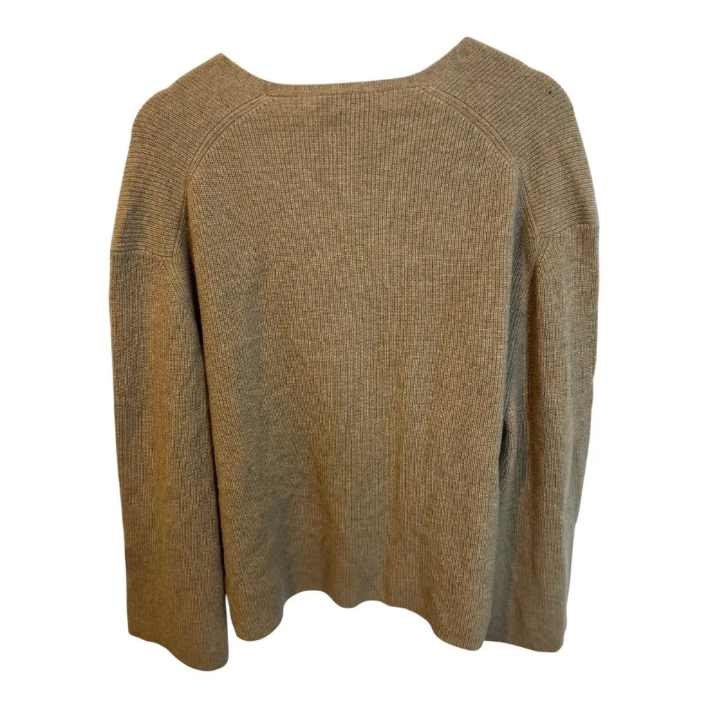 M.M. LaFleur Sophie 100% Cashmere Sweater XL Deep Flax Knit V - Image 5