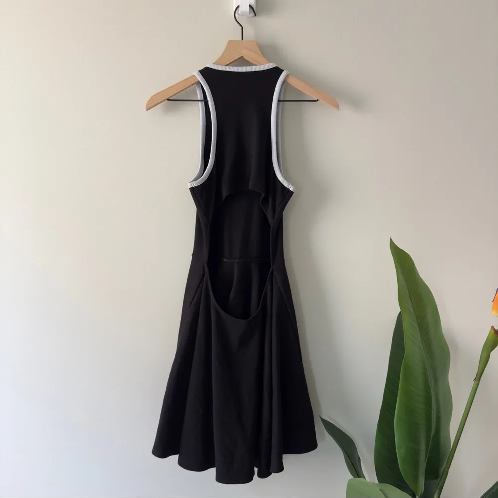 Anthropologie Daily Practice Cutout Back Black White A-Line Mini Dress Athletic - Image 2