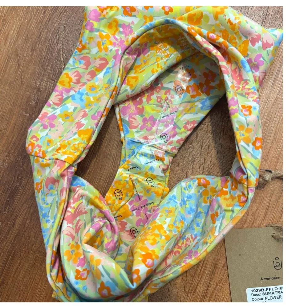 NWT Stone Fox Swim Sumatra Bikini Bottom In Flower Fields Size XS - Image 6