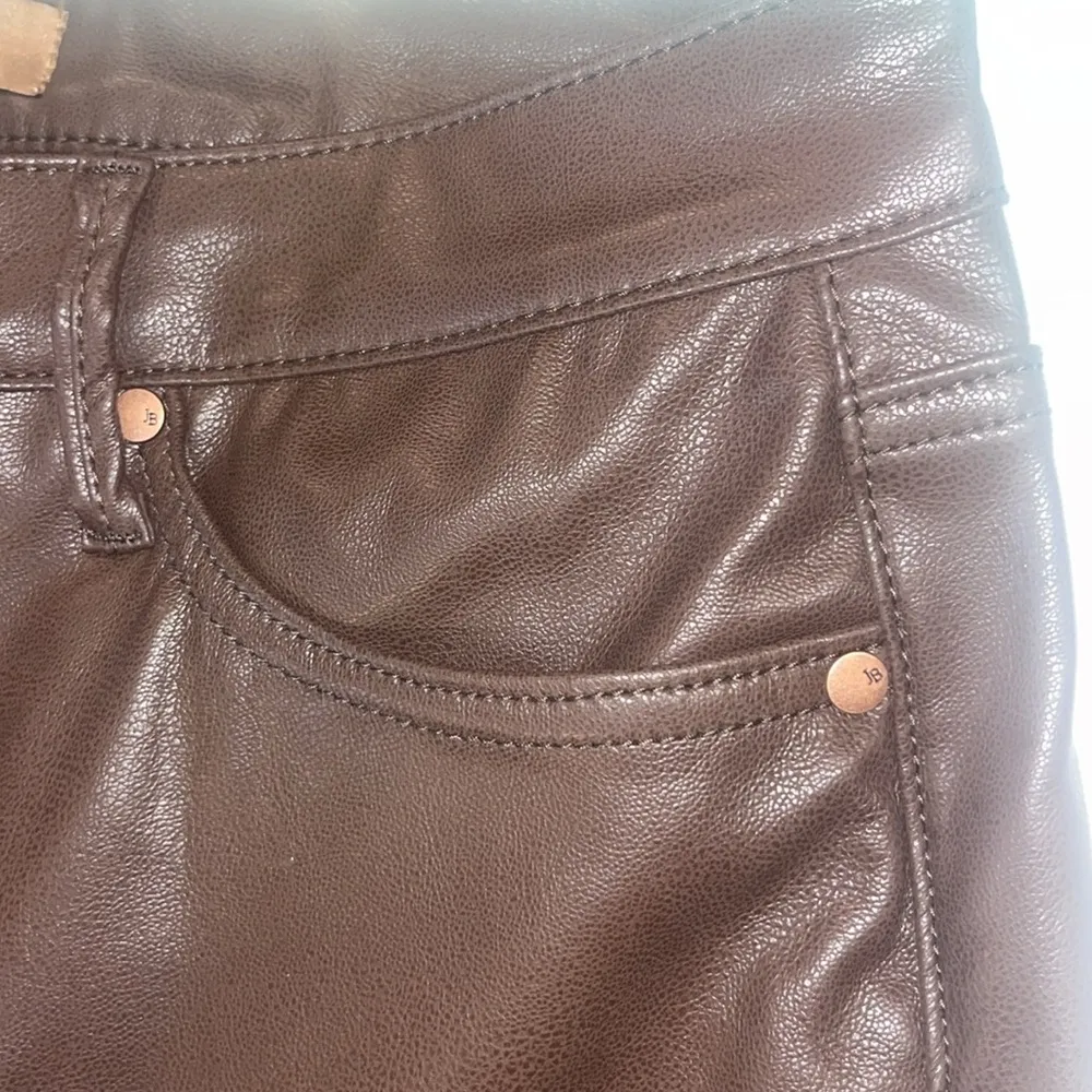 Judy Blue Faux Leather High Rise Straight Pants | Espresso Brown | 31/13 - Image 8