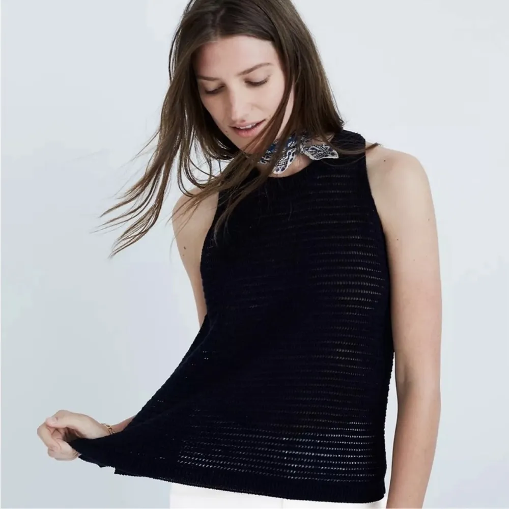 Madewell Camila Crocheted tank top Sweater sleeveless Knit Vest XSmall - Image 3