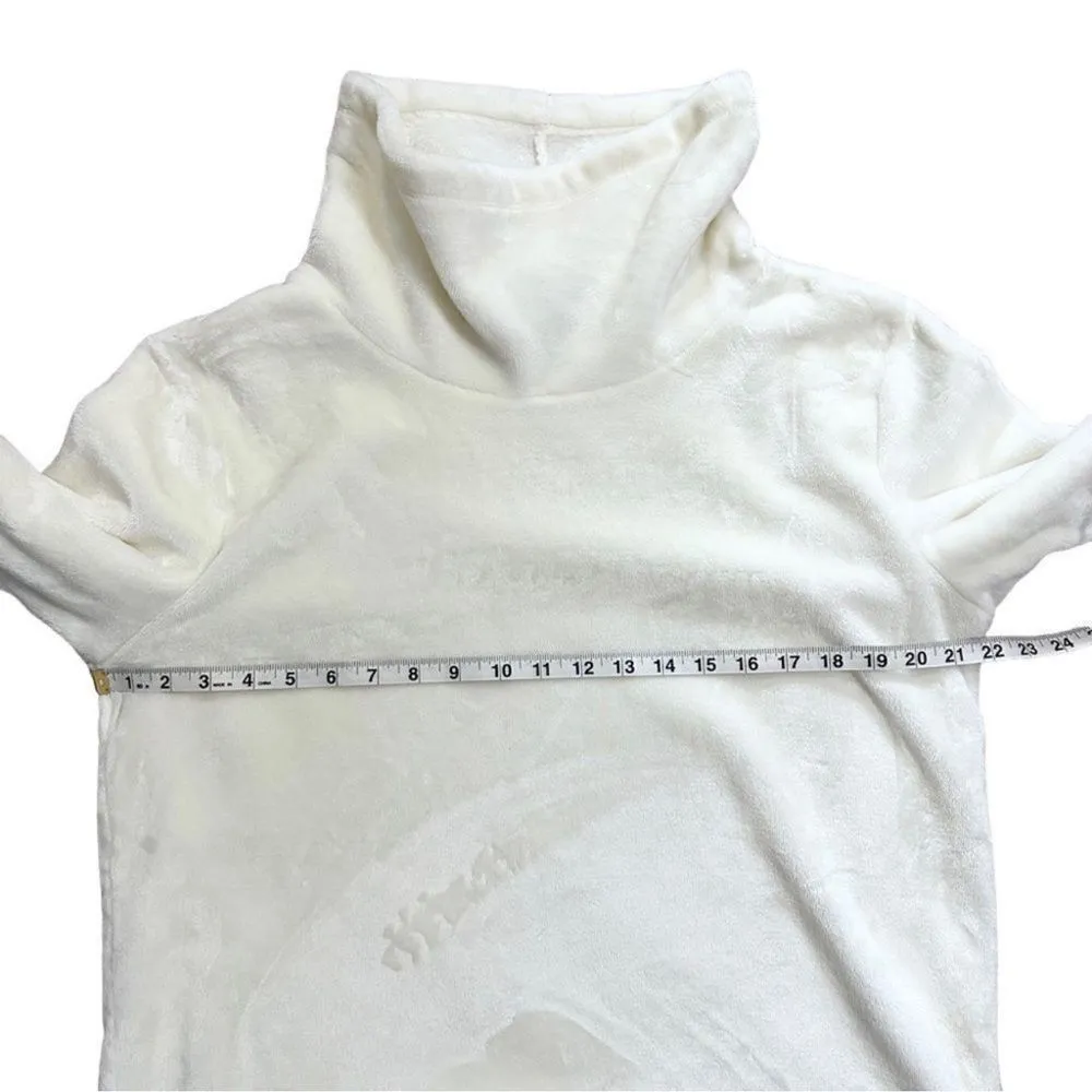 DKNY White Soft Fleece Turtleneck Long Sleeve High Low Pullover Size Medium - Image 8