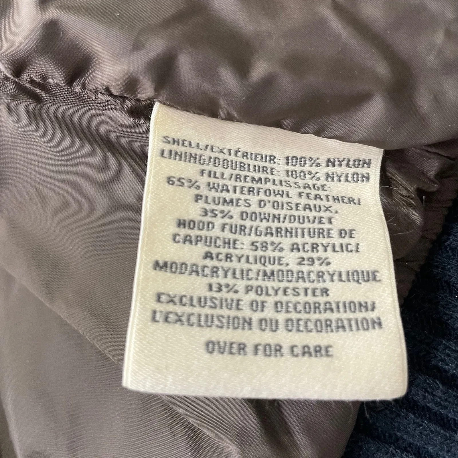 VTG Abercrombie & Fitch Cropped Jacket M Y2K Blue Faux Fur Trim Hood Down Puffer - Image 6