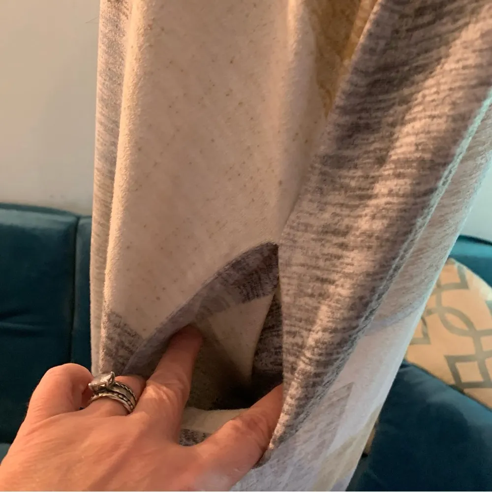 Wilfred Free Women's Medium Lorelei Tunic Dress Grey Tan Cream Colorblock S - Image 5