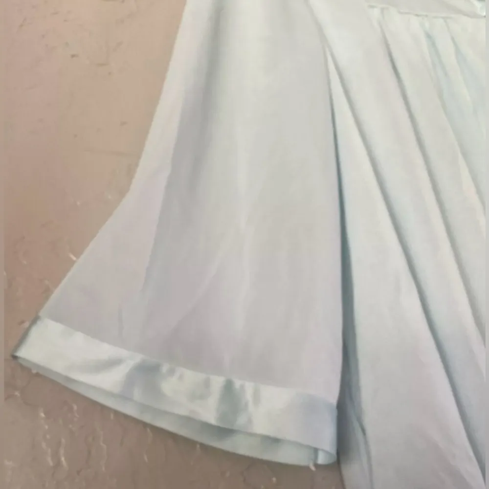 Vintage Lorraine Silky Nylon Peignoir Blue Flowy Robe & Nightgown Sz L Size L - Image 11