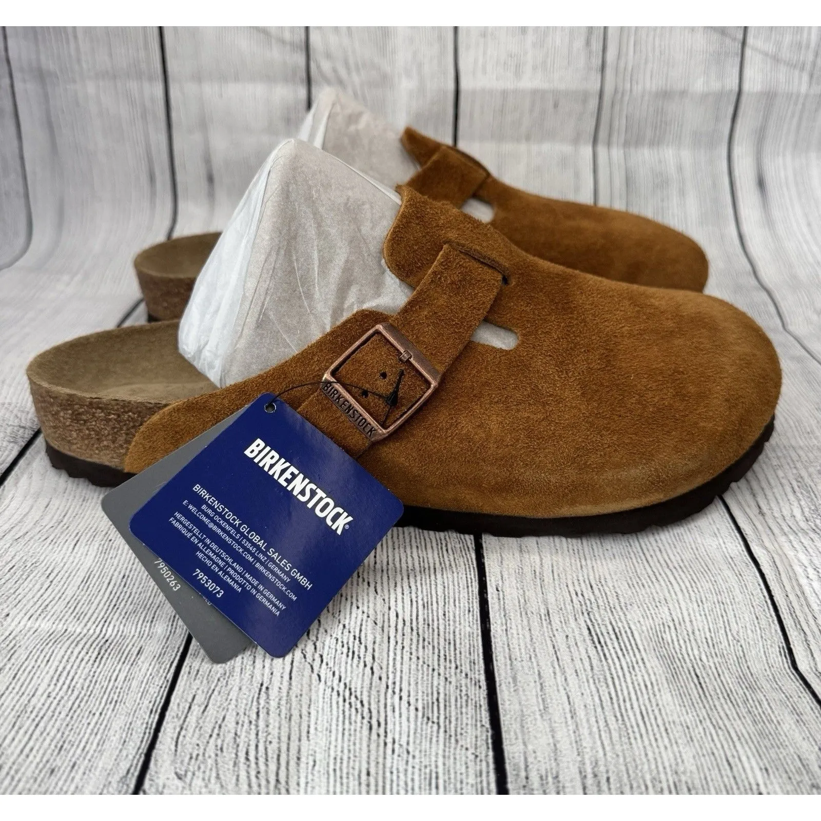 Birkenstock New NO Box Boston Mink Suede Leather Soft Footbed Narrow 42 - Image 3