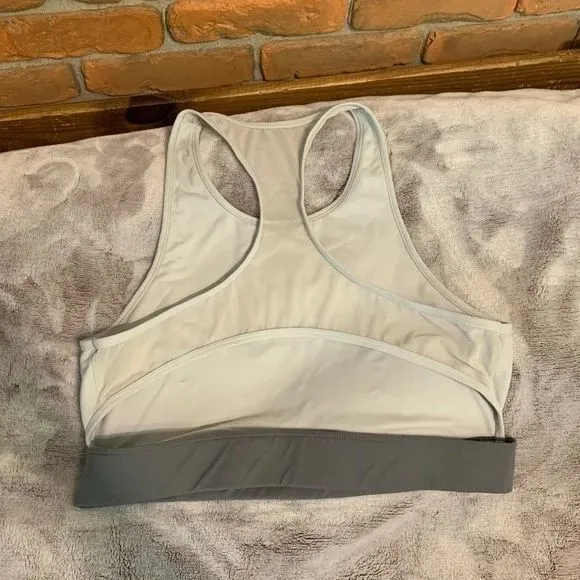 Aerie Womens XL Sports Bra Gray Chill Keyhole Racerback Athletic Workout Top‎ - Image 2