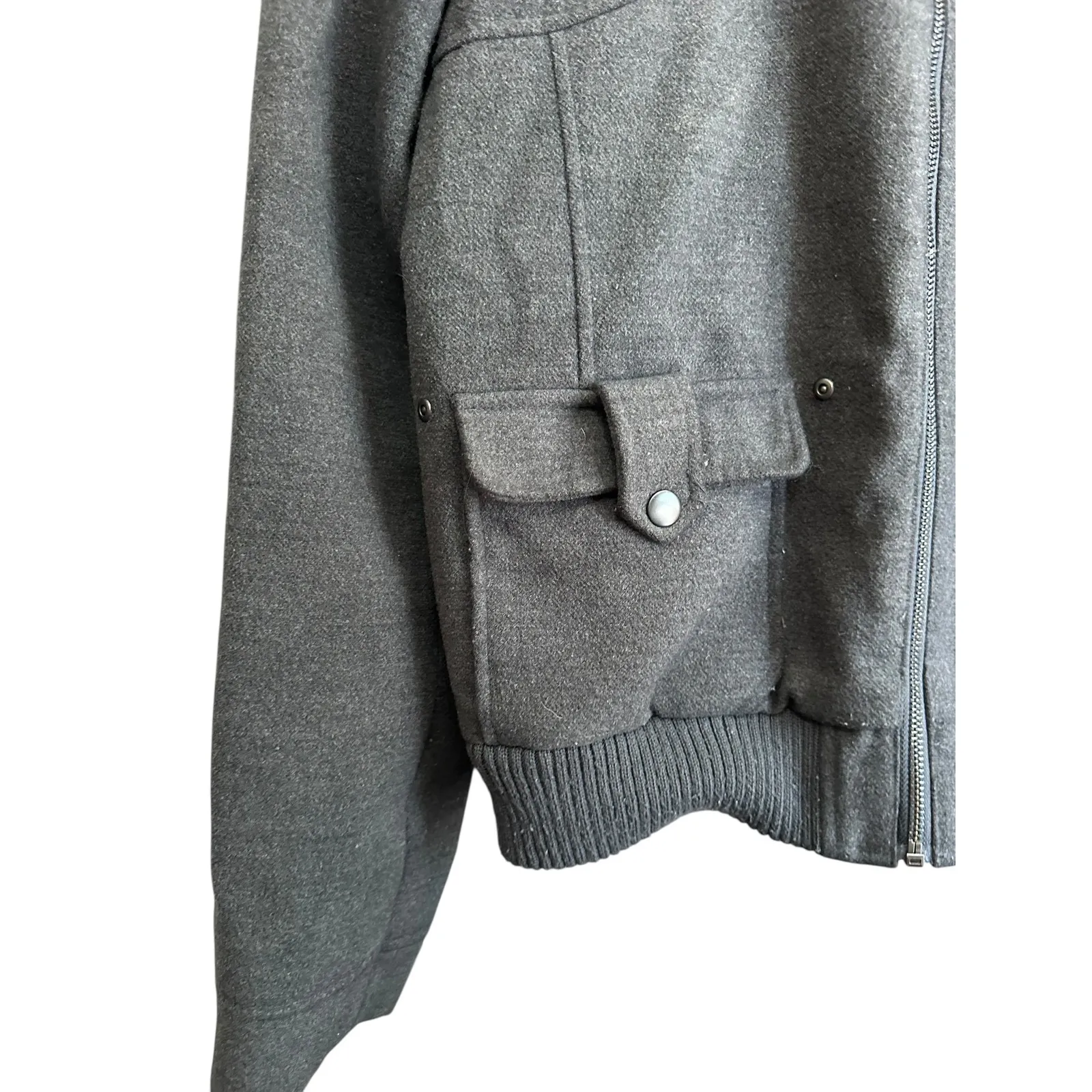 Decree  Women's Gray‎ Puffer Collar Bomber Jacket Size L/G - Image 2