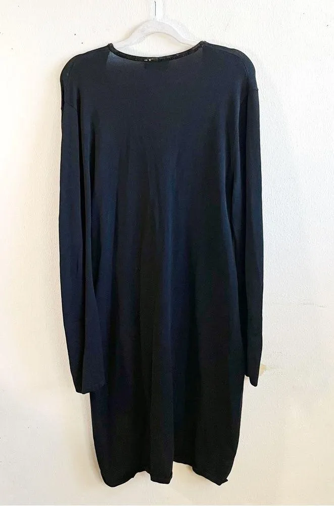 RALPH Ralph Lauren Sweater Dress Black Sequined V Neck Long Sleeve Sz L GUC - Image 6