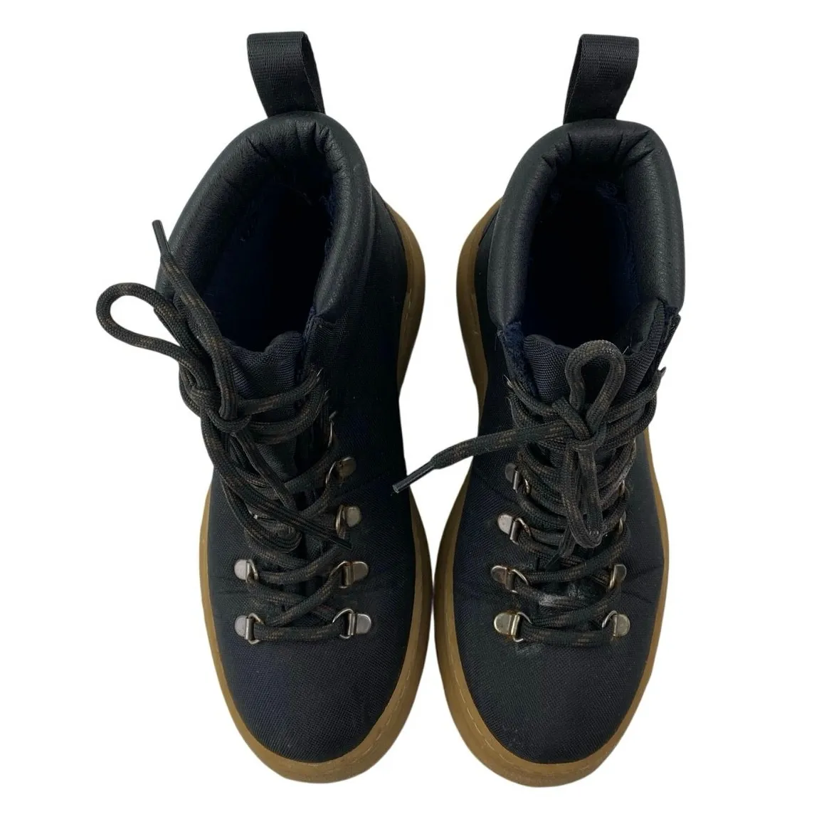 Alice + Whittles Black Lace Up Round Toe Lace Up Hiking Ankle Boots Size 7.5 - Image 2