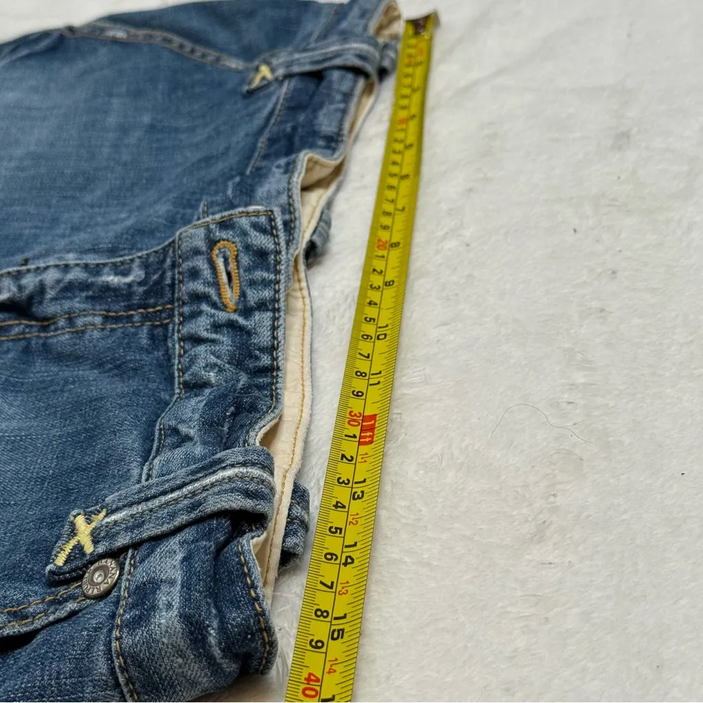 Banana Republic Y2K Denim Skirt Raw Hem Distressed A-Line Medium Wash Size 4 - Image 9