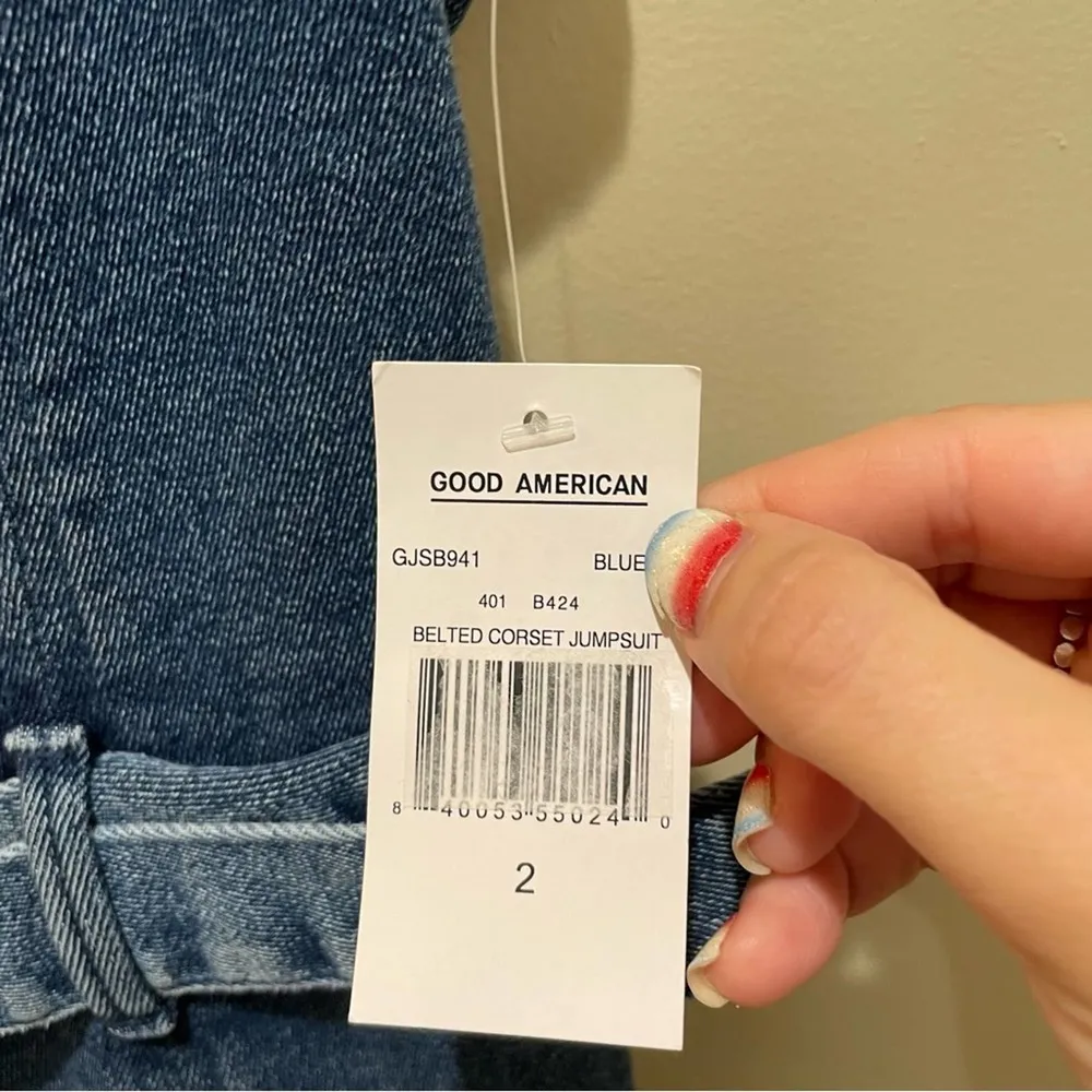 Good American belted corset denim jumpsuit size 2 medium - Image 8