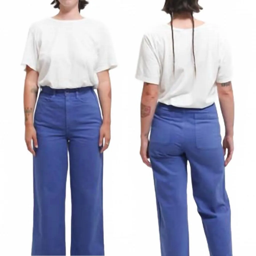GRAVEL & GOLD Placer High Rise Straight Leg Pants in Labourer Blue Size 32 | 14 - Image 15
