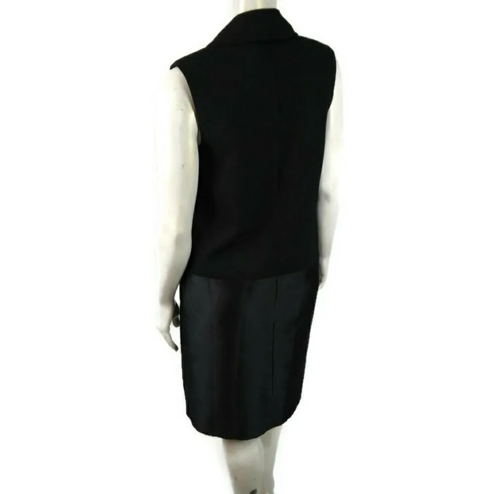 C/ MEO COLLECTIVE Womens Long Vest Small Black Casual Formal - Image 4