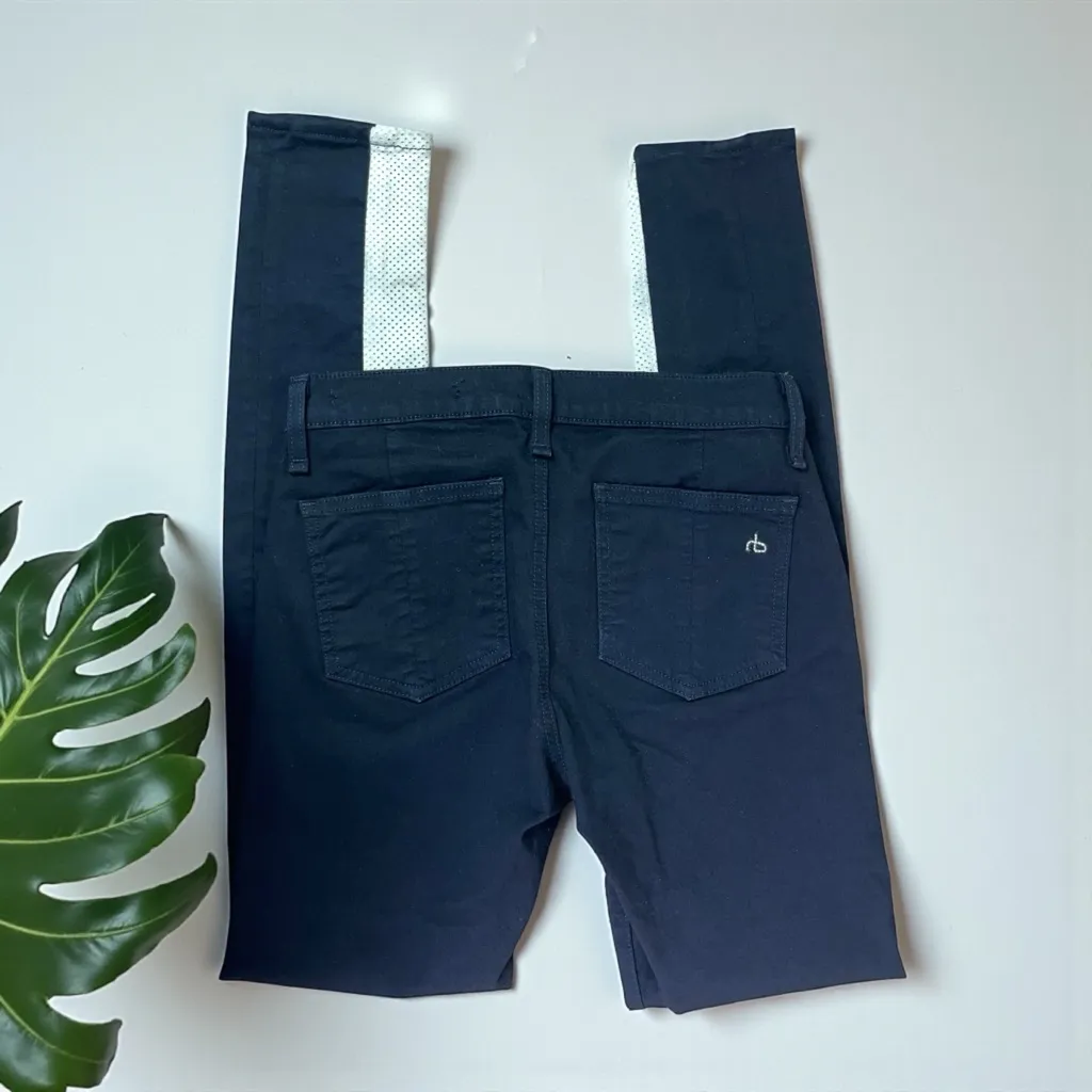 Rag and Bone Jodhpur Jeans with Leather Trim - Image 8