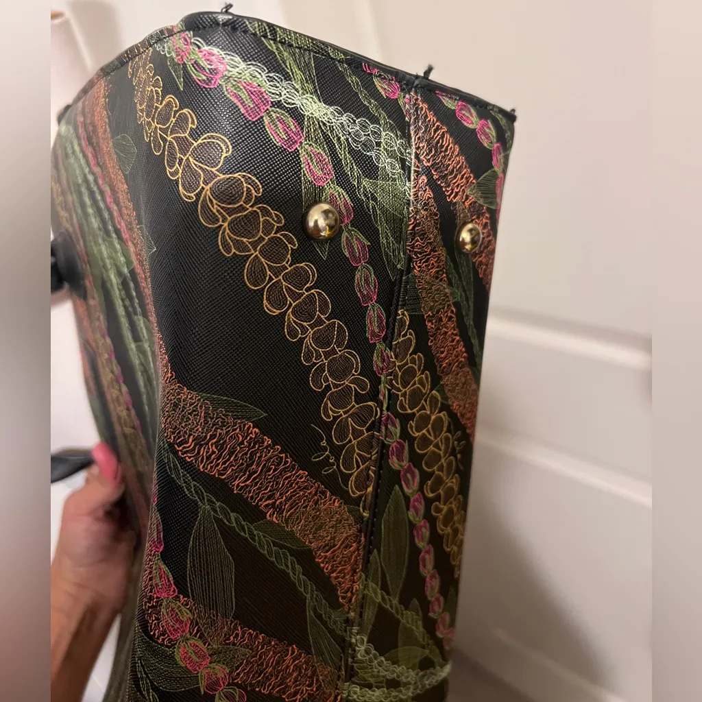 Lola Miller Designs Simply Sisters Hilo Hawaiian Purse Bag Tote Lei Puakenikeni Black - Image 5