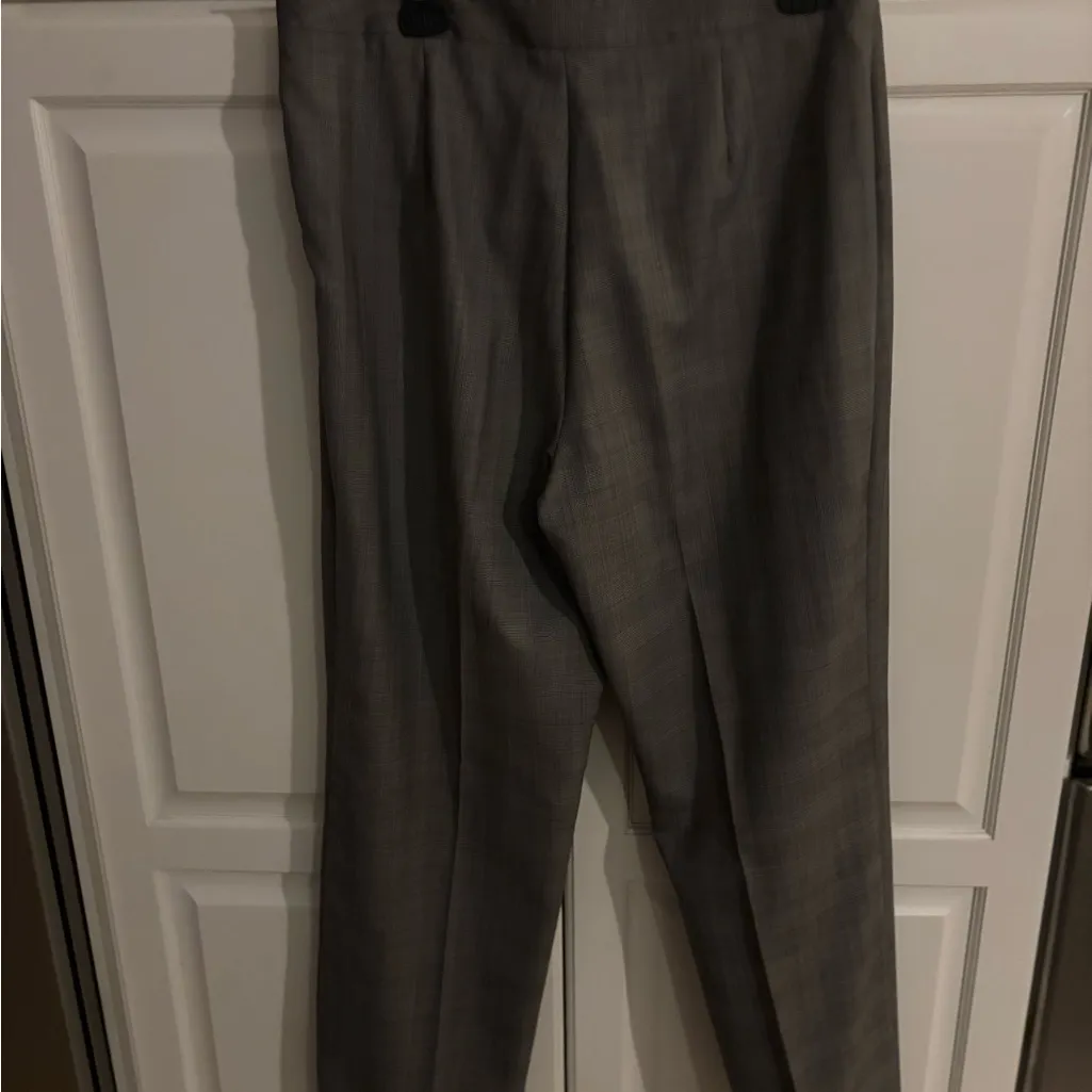J.Crew Dress Pants Gray High Rise Cropped Straight Wool‎ Blend size 14 - Image 7