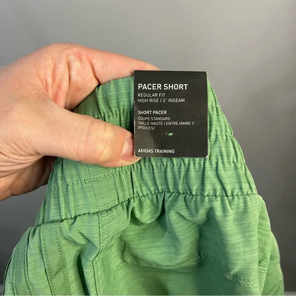 Adidas Green Athletic Shorts Lightweight Elastic Waist - Image 6