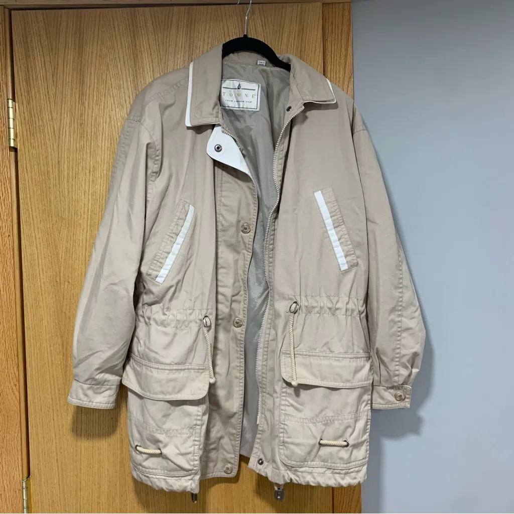 Towne By London Fog Beige Jacket - Size Medium - Image 2