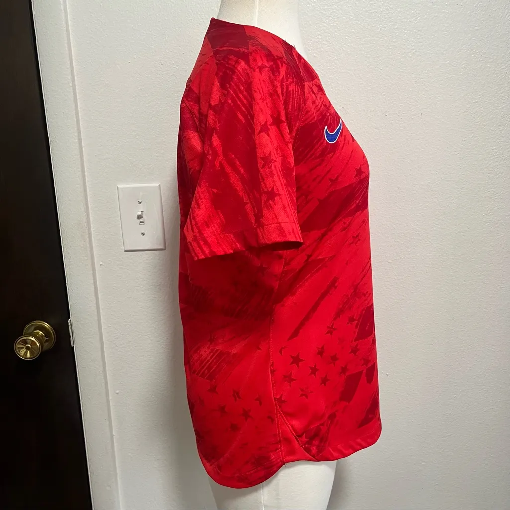 Nike USA Womens Three Star Away Soccer Jersey Sz Medium World Cup Red Stripes - Image 4