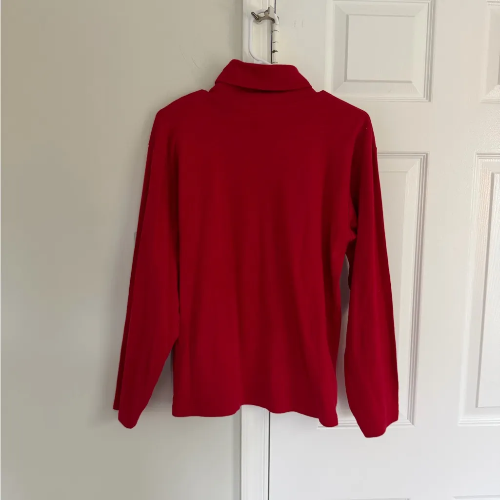 Polo Ralph Lauren Top Womens XL Red Turtleneck Vintage 90s Embroidery Holiday - Image 6