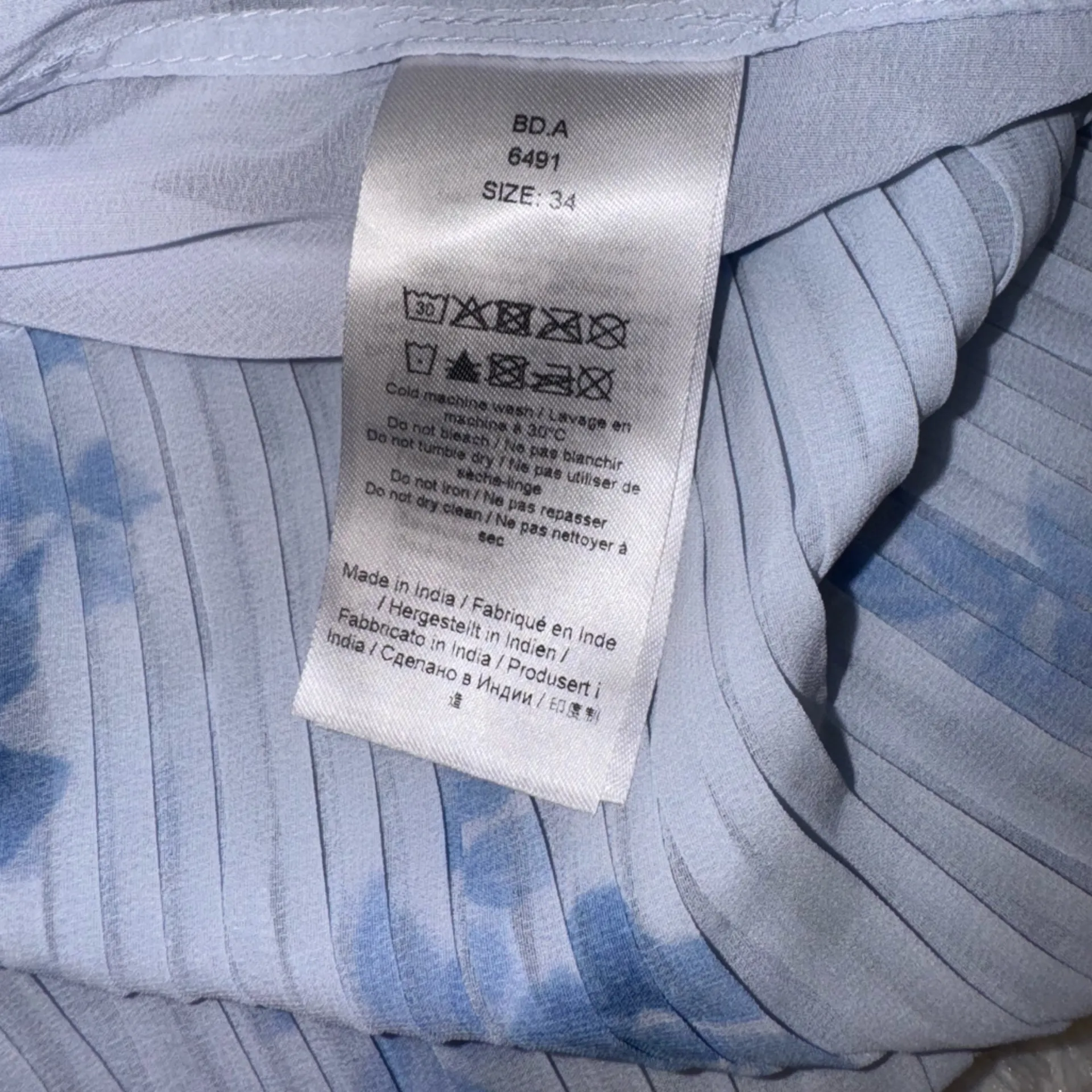 NEW Ganni Floral Pleated Georgette Heather Blue Midi-Dress SZ 34 US 2 - Image 7