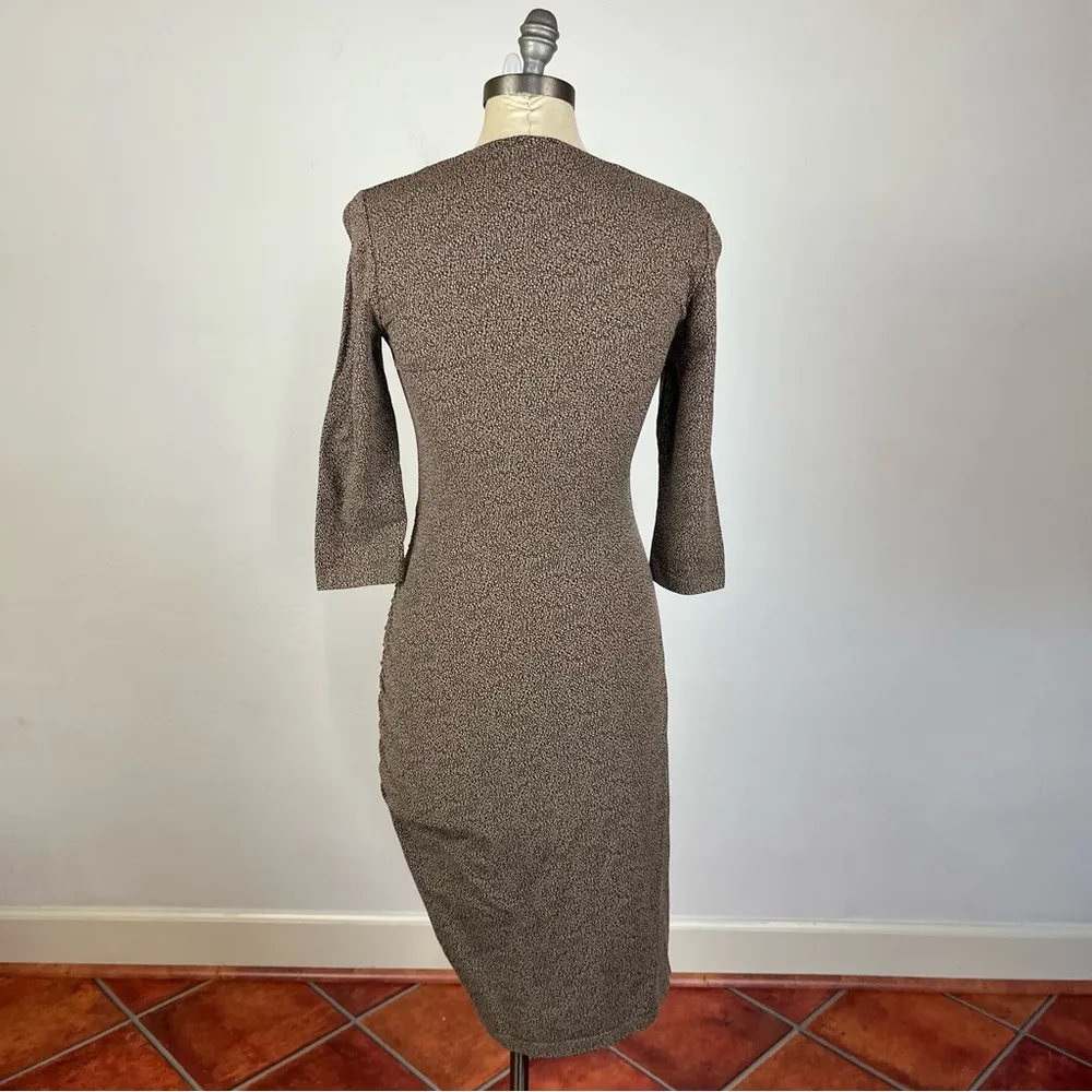 Wolford Printed Long Sleeve Fitted Dress Brown - Image 5