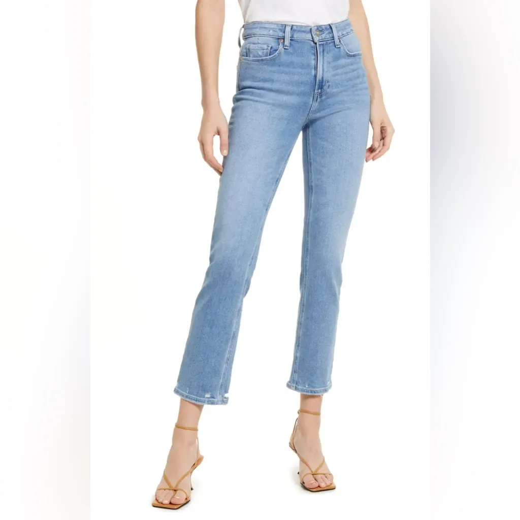 Paige Cindy High Waist Jeans Lovesong Distressed Beat Hem Size 26 - Image 4