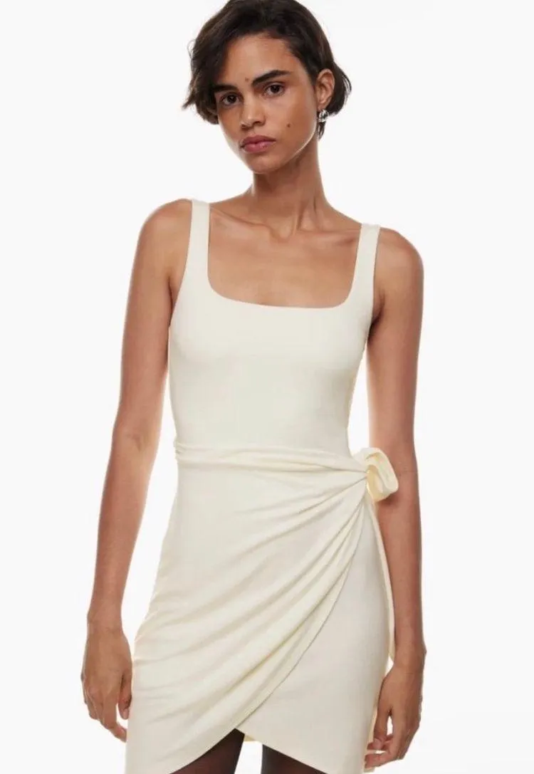 bdg structured scoop neck mini dress Brigid Cowl Neck Scoop Back Mini Dress Ivory