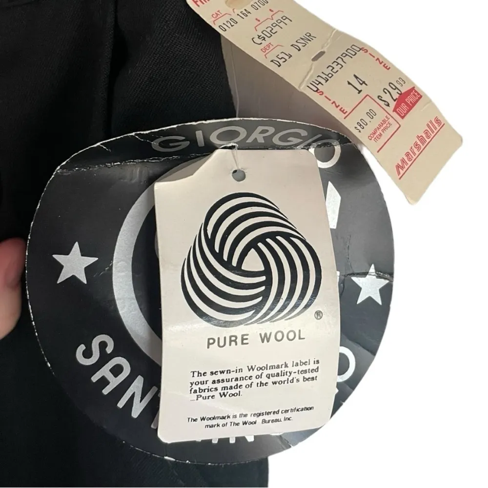 Vintage Giorgio 14 Sant'Angelo‎ for Collectibles, Inc. Wool Gabardine Pants Black - Image 4