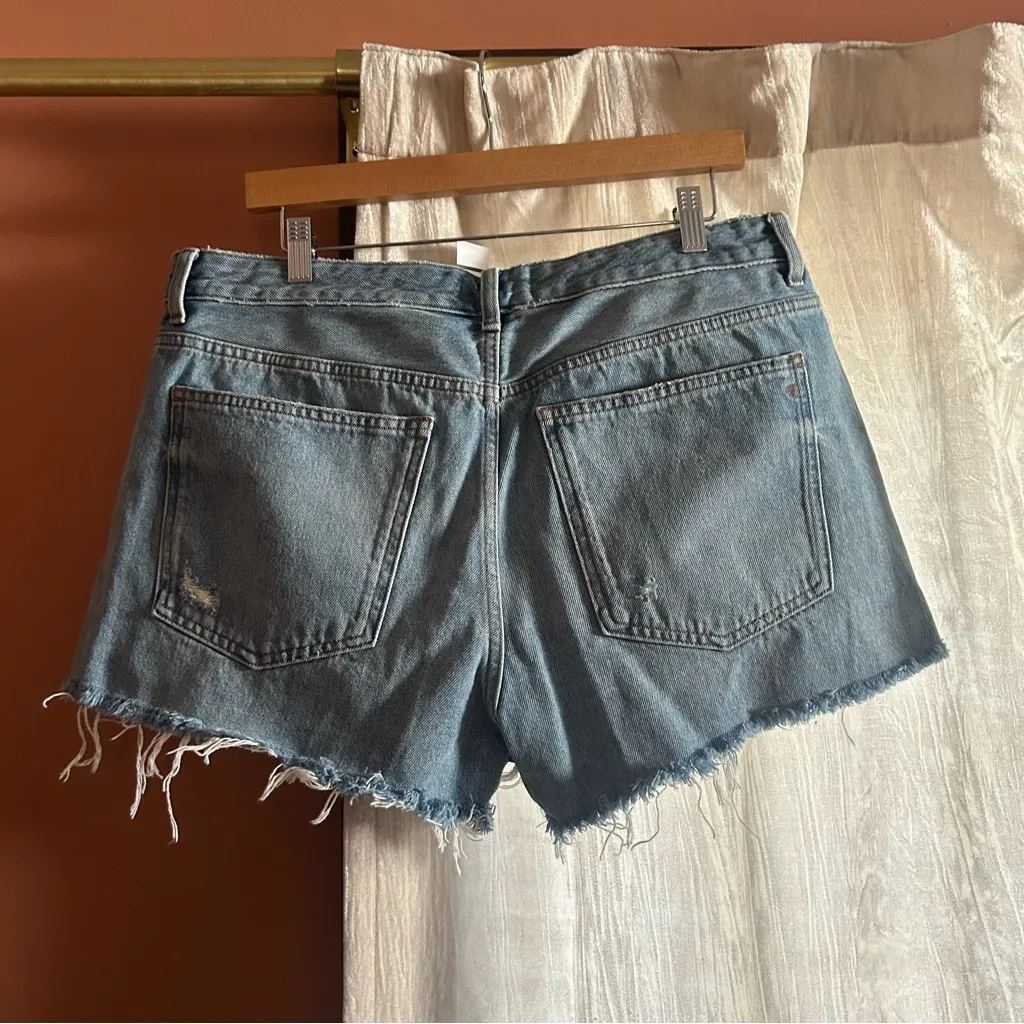 Madewell Curvy Brynn‎ Short Hallstead Wash Cut Off Raw Hem NWT Size 31 (US 12) - Image 5