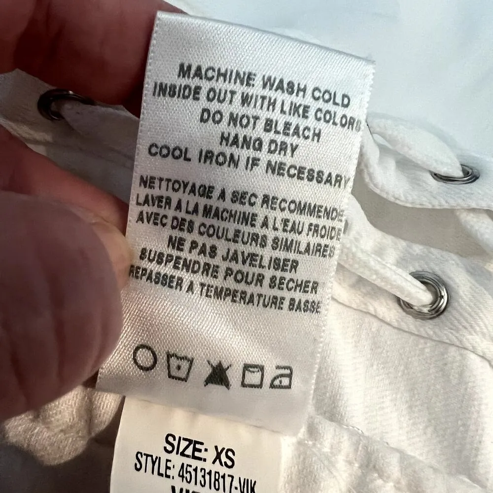 Joe's Jeans Womens Boyfriend Denim Jacket Long Sleeve Denim Jacket White XS - Image 8