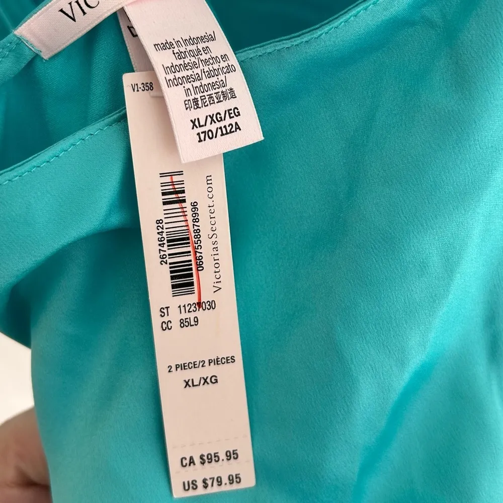 Victoria’s Secret Satin Draped Pearl Strap Open-Back Cami Aqua XL - Image 5