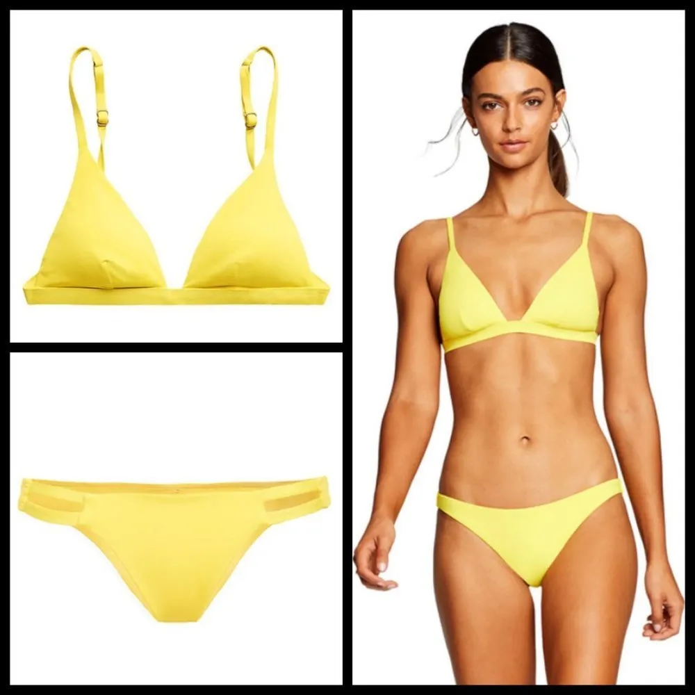 💕VITAMIN A💕 Bikini Moss Top + Neutra Hipster Bottom Yellow Eco Lux 10 L NWT - Image 3