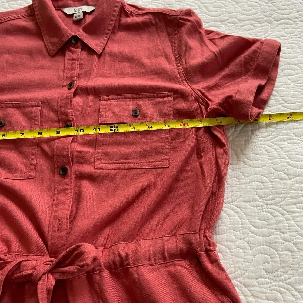 Croft & Barrow A-Line Shirtdress Short Sleeve Knee Length Mauve Pink Size Small - Image 11