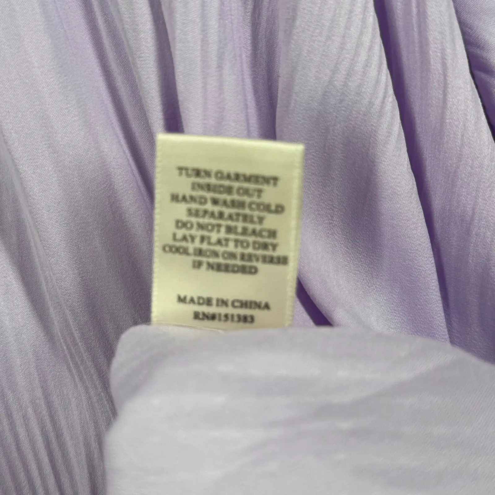 Current Air Angelica Pleated Blouse Lilac Puff Sleeve Tie Neck Top Tunic Medium - Image 7