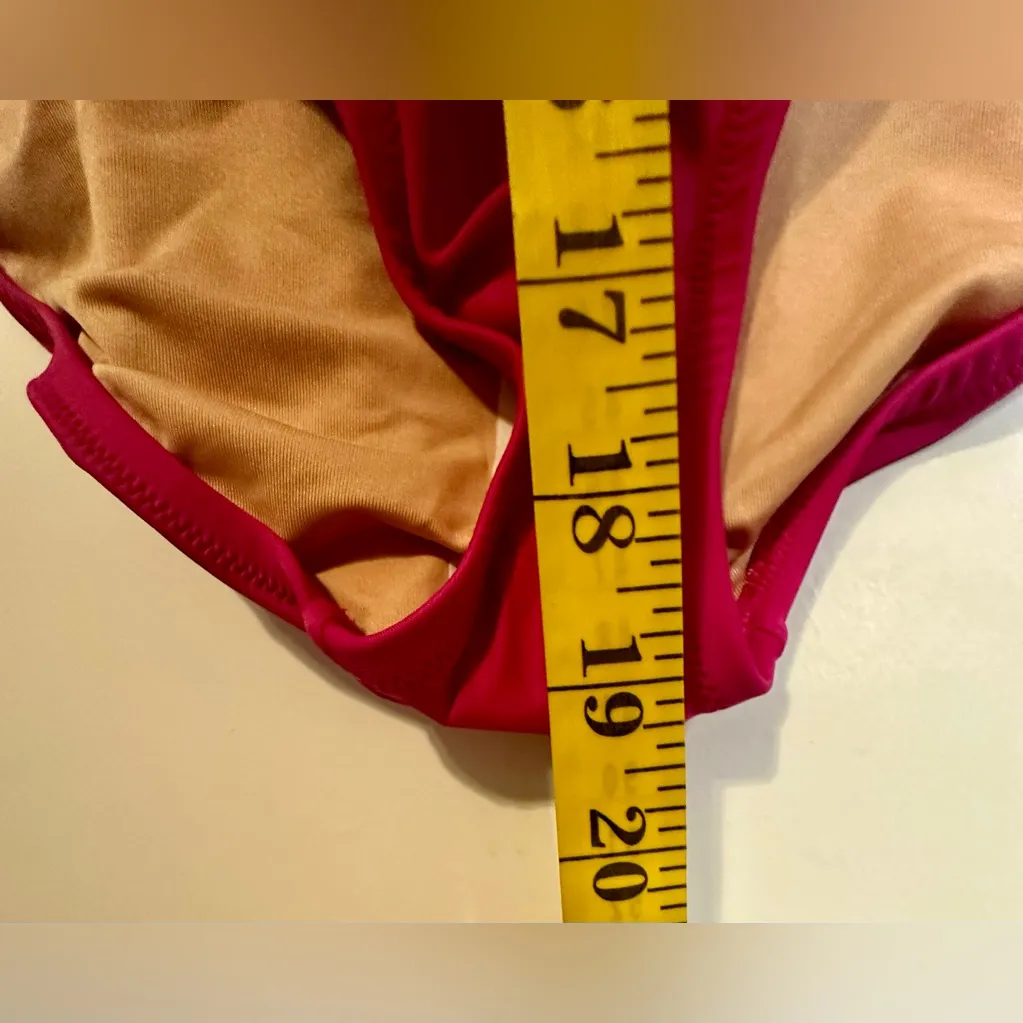 J Crew SwimSuit‎ Women’s Size 12 Pink Fuchsia Ruched One-Piece V Neck Beach NWT - Image 6