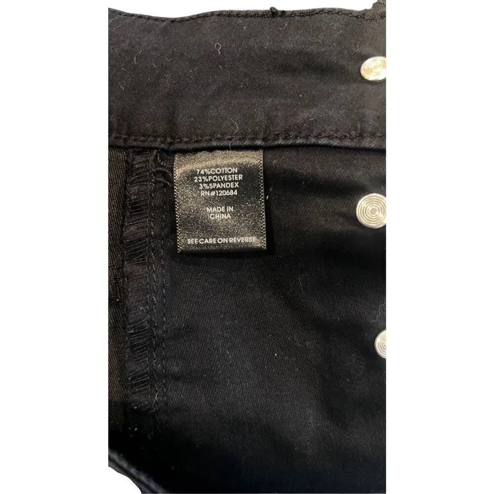 Blackheart Shorts Juniors Size 16 Black Nautical High Rise Casual Flat Front - Image 3