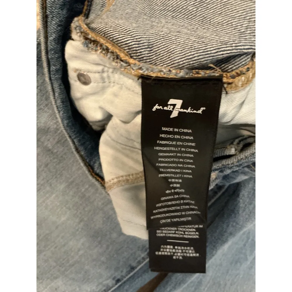 7 For All‎ Mankind Ultra High Rise Dojo Wide Leg Jeans Distressed Size 28 - Image 6