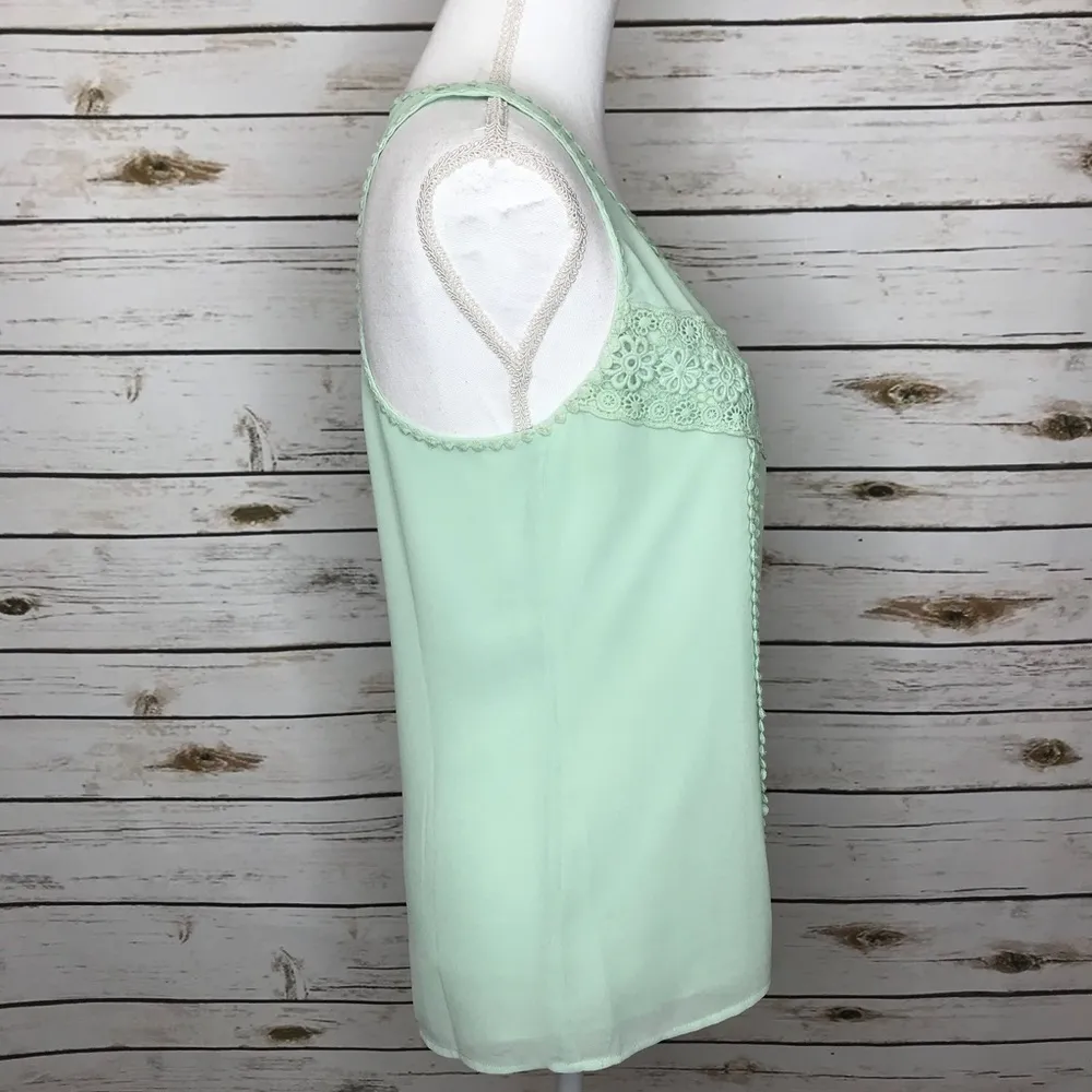 🌷Naked Zebra Tank Mint Crochet Racerback Size M - Image 5