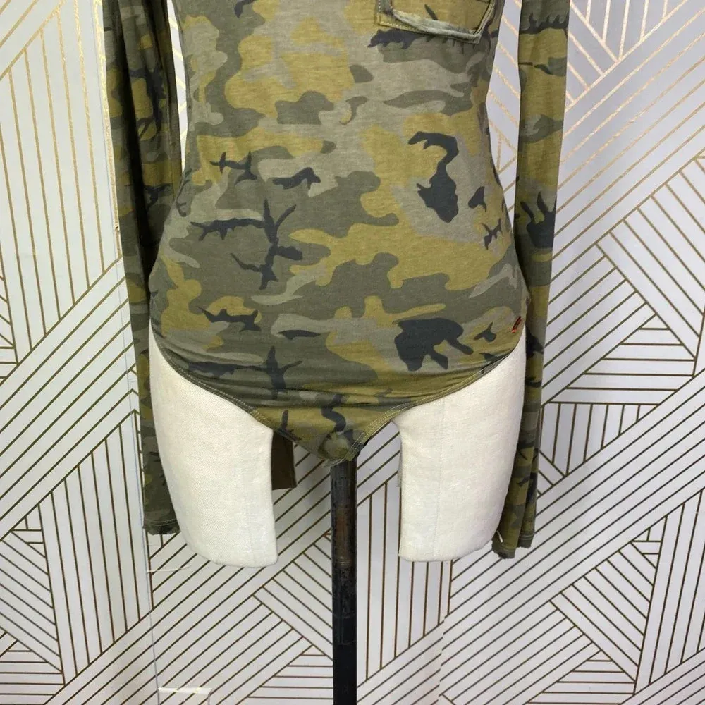 n:PHILANTHROPY Boot Camouflage Print Bodysuit‎ in Green Size US XS - Image 6