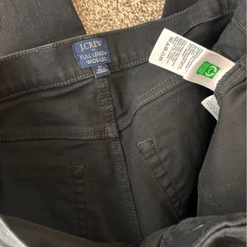 J. Crew Black Wide Leg Full Length Jeans - Image 6