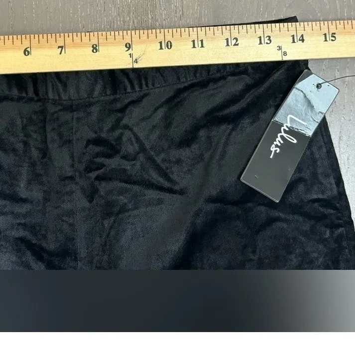 Lulus Pants Sz M Black Velvet Touch Cropped Ankle Pants Witchy Indie Alternative - Image 7