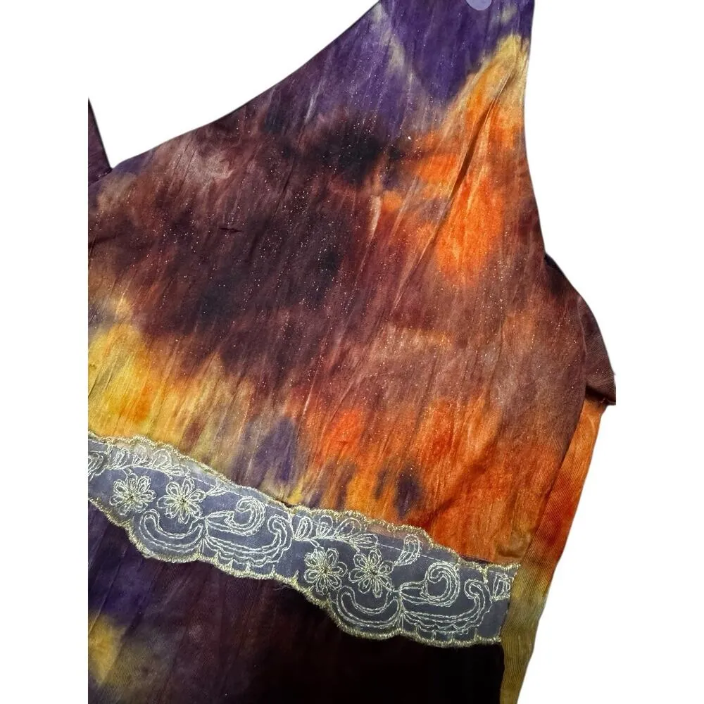 Vanity Vintage Y2K Babydoll Sparkly Halter Tank Top Size Medium Fairy Grunge Purple - Image 4