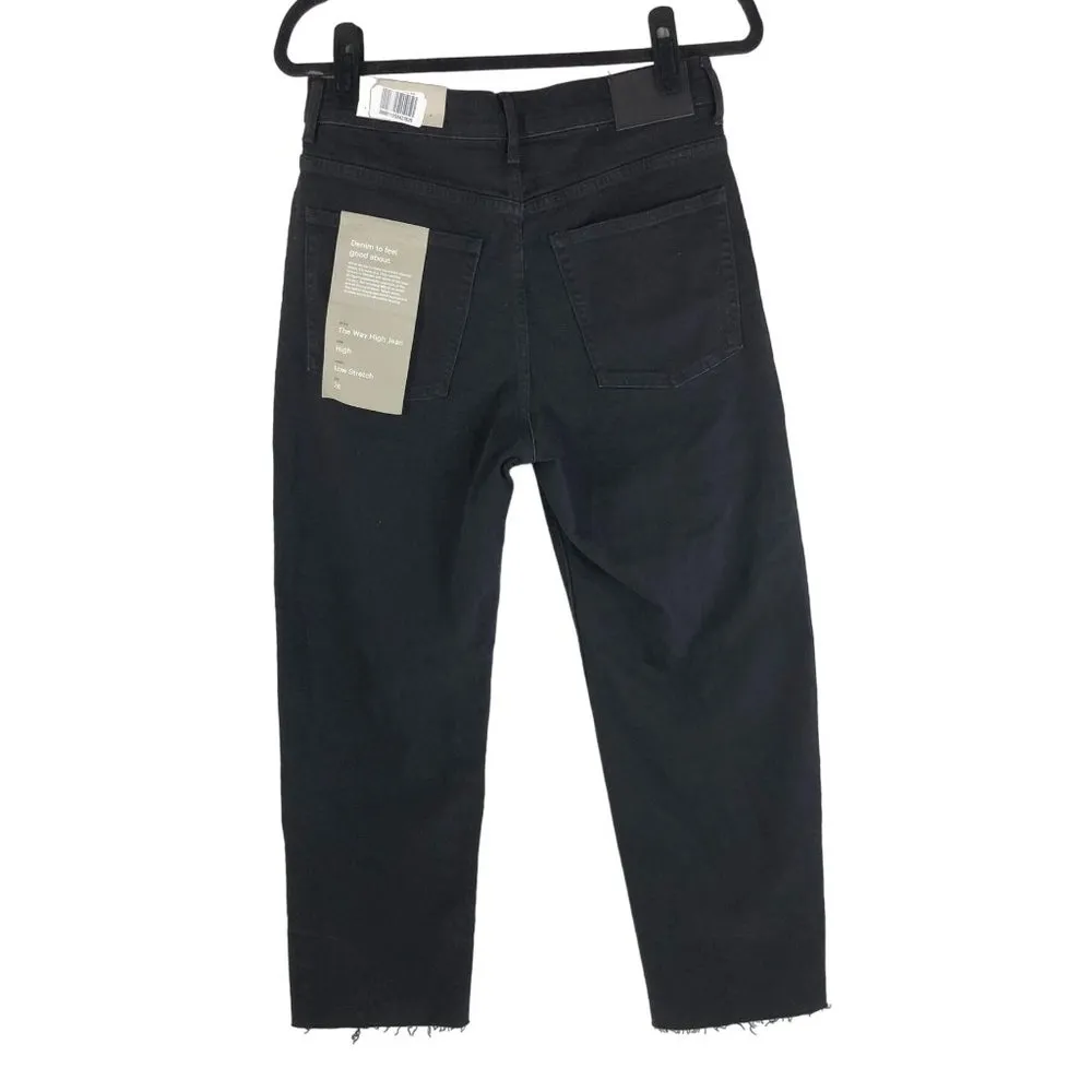 Everlane The Way-High Jean Raw Hem Stretch Coal Black Size 35 - Image 8