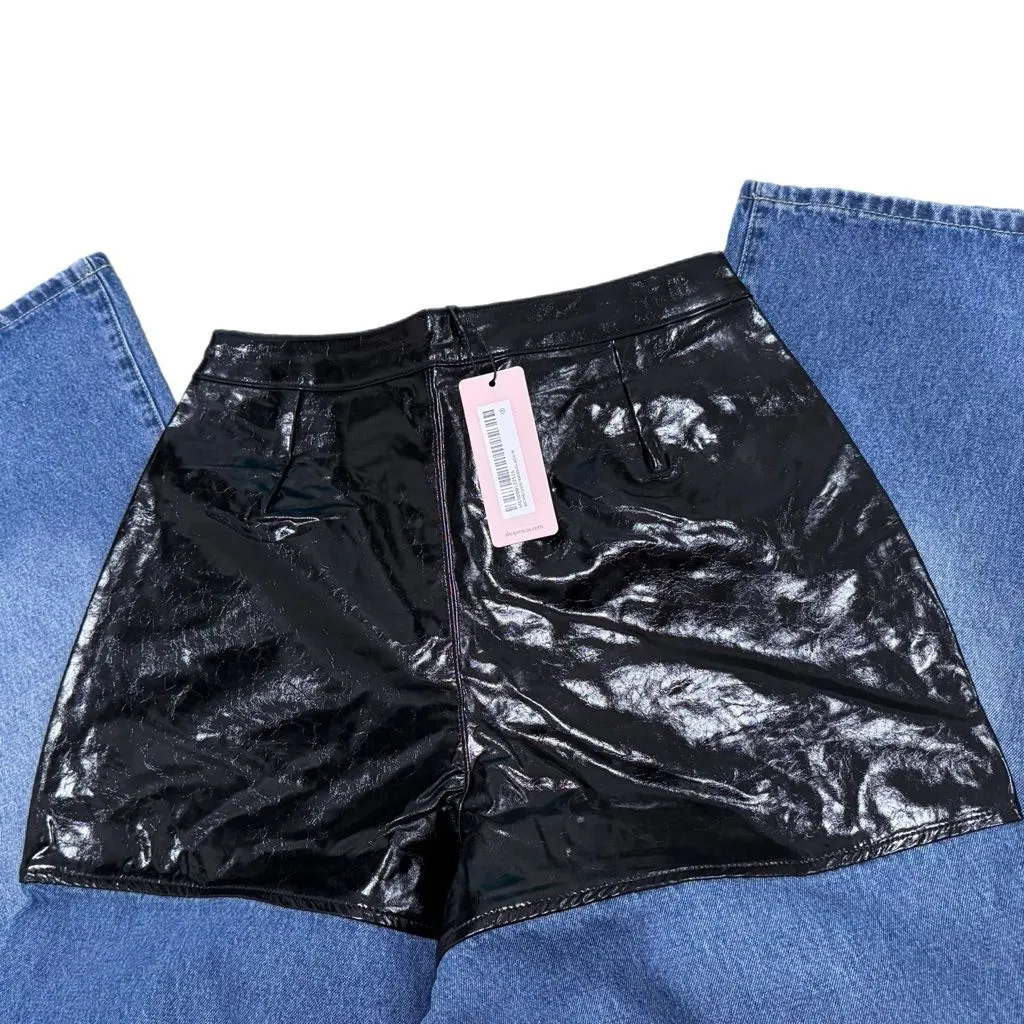 MICAS Fashion Jeans Statement Vegan Leather Patchwork Wide Leg High Rise Sz M - Image 10