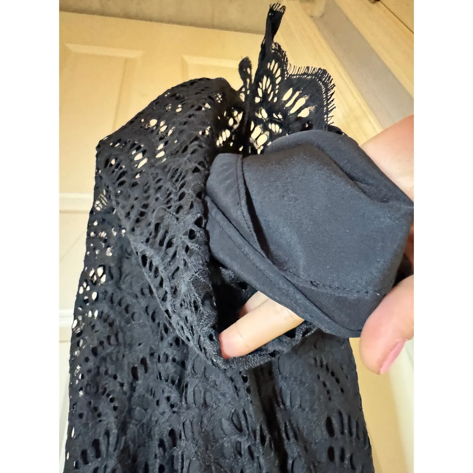 Lilly Pulitzer Kenna Dress‎ Scalloped Fan Lace Black Onyx Size 2 - Image 12