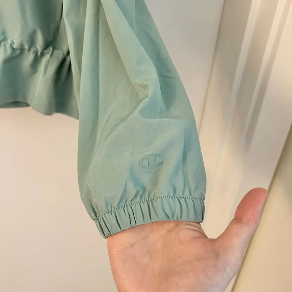 Champion Women's Court Jacket, Moisture-Wicking, C Logo in Sheer Water Teal 2X - Image 6